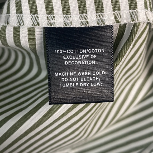 Lafayette 148 Horizontal Green Pinstripe Button Down Sz 4 - Picture 7 of 7